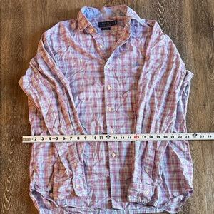 Polo by Ralph Lauren Men's Pink and Blue Plaid Shirt